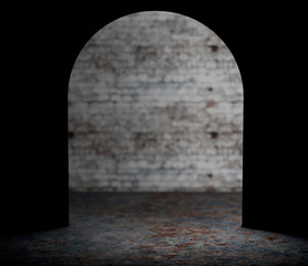 Fototapeta premium Looking from Mouse Wall Hole. 3d Rendering