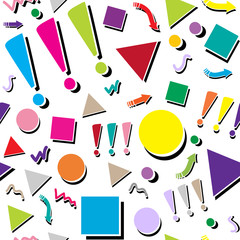 Abstract colorful geometric seamless pattern. Vector hipster geometric background. Good for design textile fabric, wrapping paper and background on the site. Pattern swatches included in file.