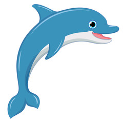 Cute dolphin.Cartoon vector.For your design.