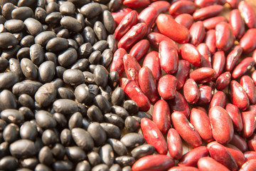 red beans, black beans,