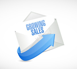 growing sales mail sign concept