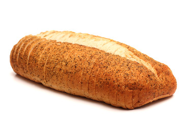 Garlic and Herb Artisan White Bread on a White Background