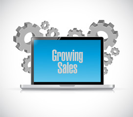 growing sales computer sign concept