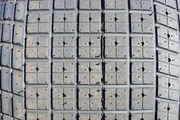 Detail of the tread rubber. Background.