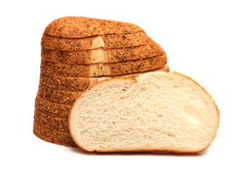 Garlic and Herb Artisan White Bread on a White Background