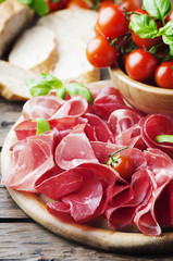 Italian Delicious Antipasto with ham and bresaola