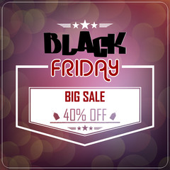 Black Friday sale on glowing background