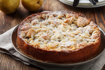 Homemade pumpkin and pear pie