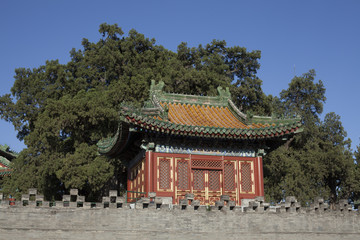 Fototapeta na wymiar One Beautiful Pavilion in Beihai Park, Beijing, China