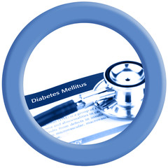 Blue circle of world diabetes day logo.