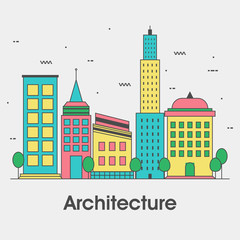 Flat style illustration for Architecture Business.