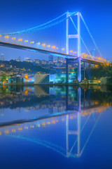 Fototapeta na wymiar View of Bosphorus bridge at night Istanbul