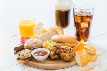 Selection of food that is bad for your health
