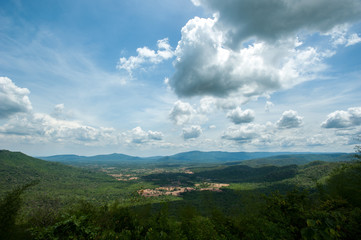 Fototapeta premium Landscape with mountains covered forests,Thailand
