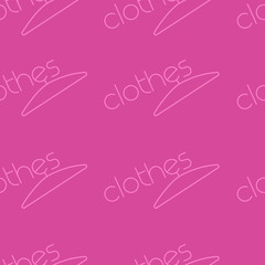 Fashion seamless background with pink clothes logo text for beauty banner, poster design element