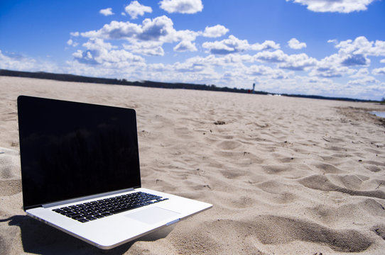 Laptop at the beach