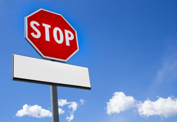 Stop sign with cartel blank