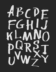  Hand drawn alphabet. Vector illustration.