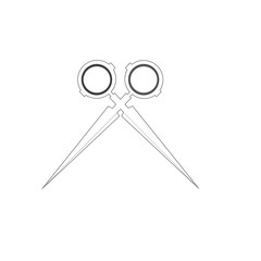 small steel scissors logo design, vector illustration