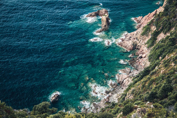 Rocky coast of Corsica, France