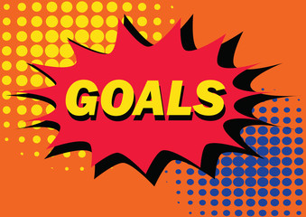 Obraz premium goals in pop art style inspired illustration of explotion, vector design