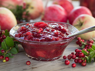 Lingonberry and apple jam