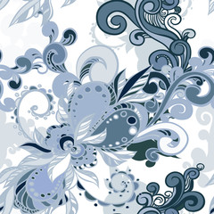Fototapeta na wymiar Floral seamless background pattern wallpaper