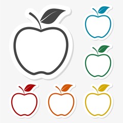 Multicolored paper stickers - Apple icon