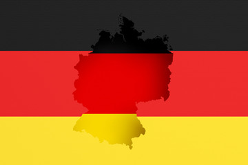 Silhouette of Germany map with flag