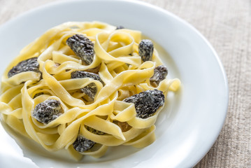 Tagliatelle with morel mushrooms