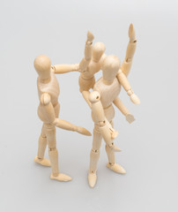 concept of family by man Wood Figure ,women Wood Figure and chil