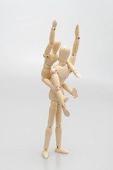 concept of family by man Wood Figure ,women Wood Figure and chil