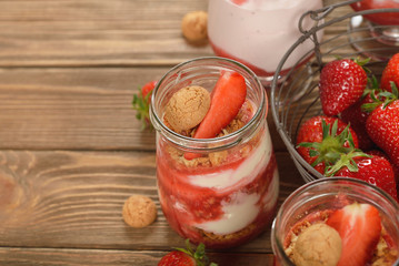 Dessert with strawberries