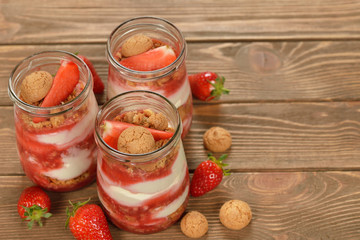 Dessert with strawberries
