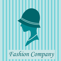 Vector woman with hat, fashion concept