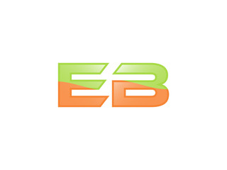 Green Orange shiny EB letters