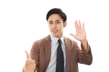 喜ぶビジネスマン