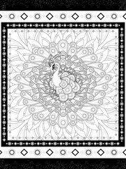 Obraz premium gorgeous peacock coloring page
