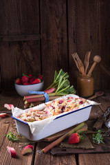 rhubarb strawberry brioches