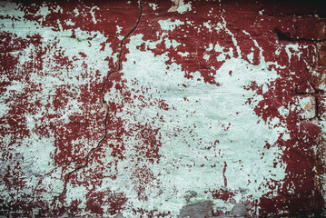Weathered texture of stained old dark brown and red brick wall background
