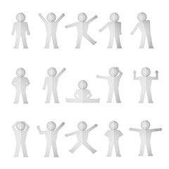 Simple silhouette of people in positions vector set.