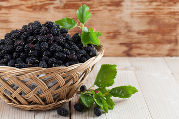 Mulberries in a basket