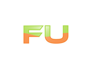 Green Orange shiny FU letters