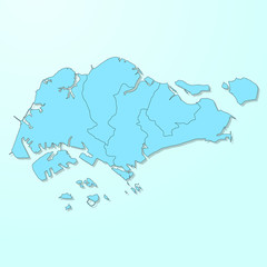 Obraz premium Singapore blue map on degraded background vector