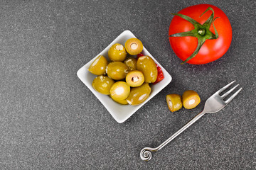 Green Olives Stuffed with Cheese