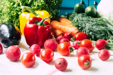 basket with vegetables