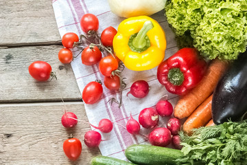 basket with vegetables
