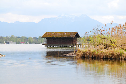 Bootshaus am Chiemsee in Oberbayern