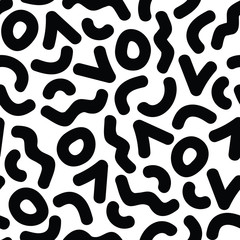 Vector geometric seamless pattern retro memphis style, fashion 80-90s