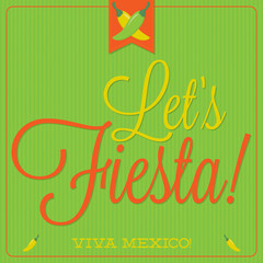 Retro style Mexican typographic card in vector format.